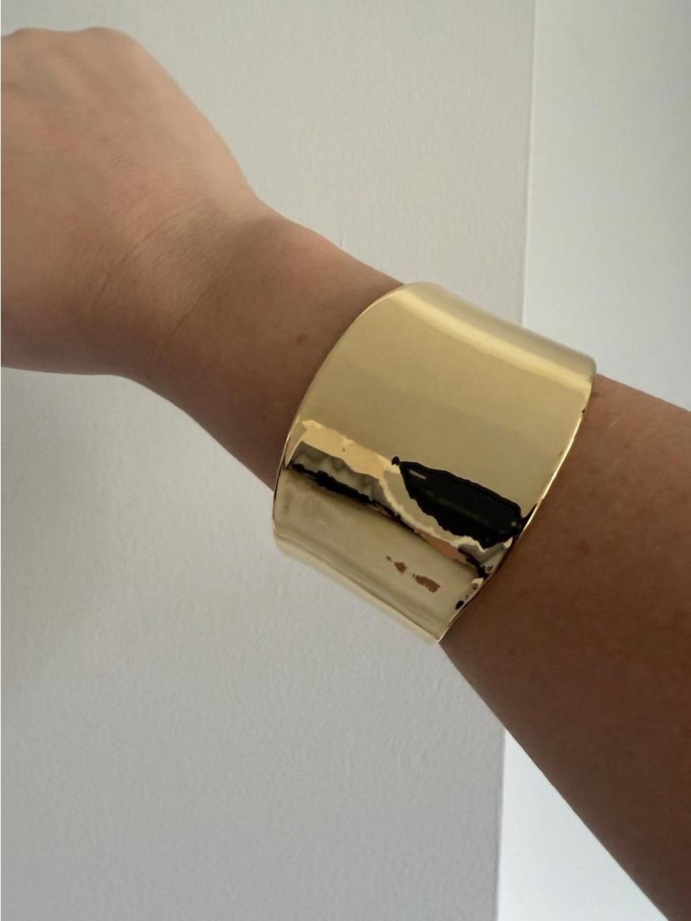 Vintage Gold Wide Metal Cuff Bracelet